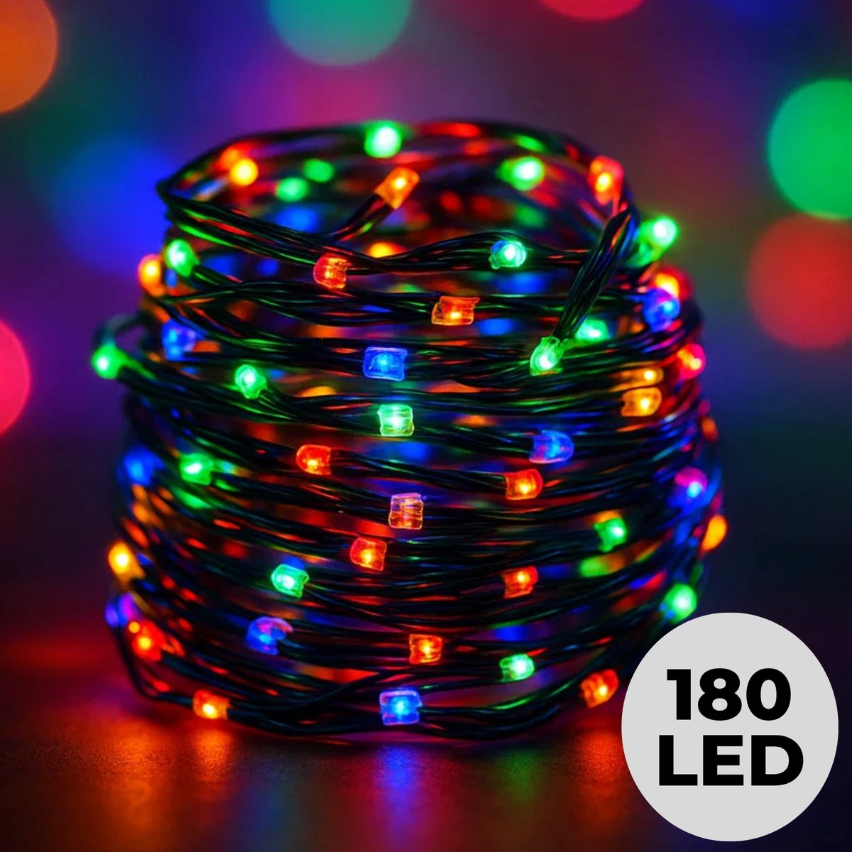 Lomera Kerstboomverlichting - Kerstverlichting - Kerstlampjes - Multicolor Verlichting - Kerstverlichting Binnen en Buiten - 180 LED Lampjes - Flexibel Snoer - Soft Wire E Verlichting - 8 Lichtfuncties - Ip44 - Decoratieve Verlichting
