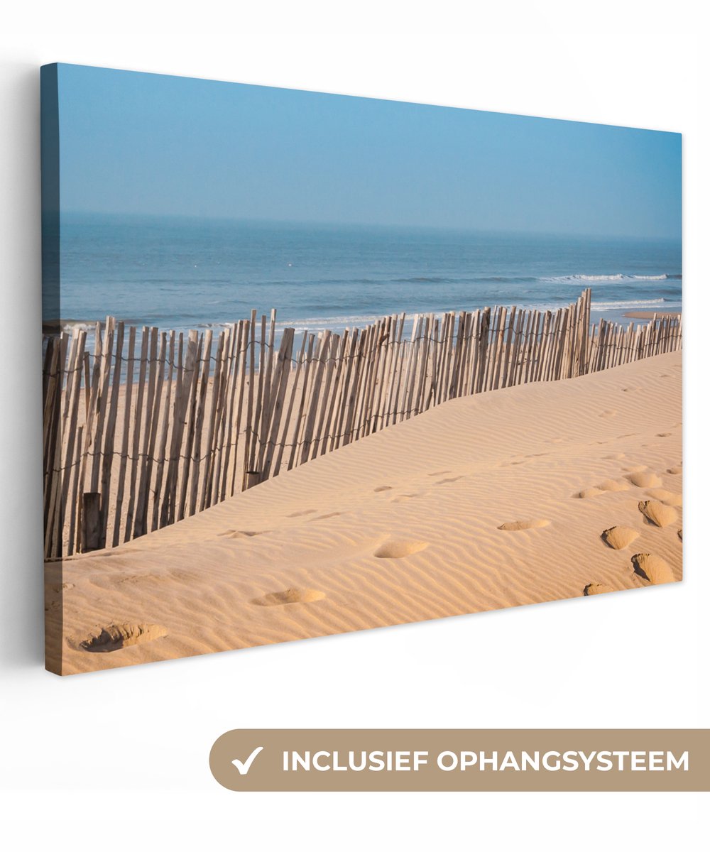 Canvas schilderij 120x80 cm - Wanddecoratie Strand - Zee - Palen - Muurdecoratie woonkamer