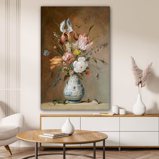 Peinture sur toile Fleur Nature Morte - Balthasar van der Ast - Oude Meesters - 80x120 cm - Décoration murale