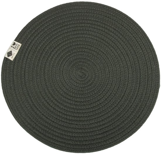 Set de table D&D Home JILL – Set de table en coton pour gamelles, lavable et absorbant Vert - 40x40x0,8cm