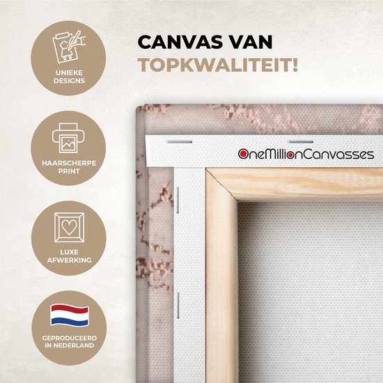 Peintures sur Toile Marbre - Rose - Luxe - 80x120 cm - Décoration murale