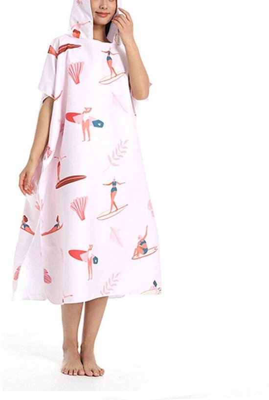 COR Surf Poncho-strandhanddoek – Snel Drogend, Met Capuchon En Voorzak – Ideaal Voor Surfen, Zwembad En Strand (L, Donkergrijs)