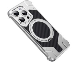 Geschikt voor Magnetische ringstandaard van koolstofvezel en aluminium Geschikt voor iPhone 14, 15, 16 Pro Plus Max