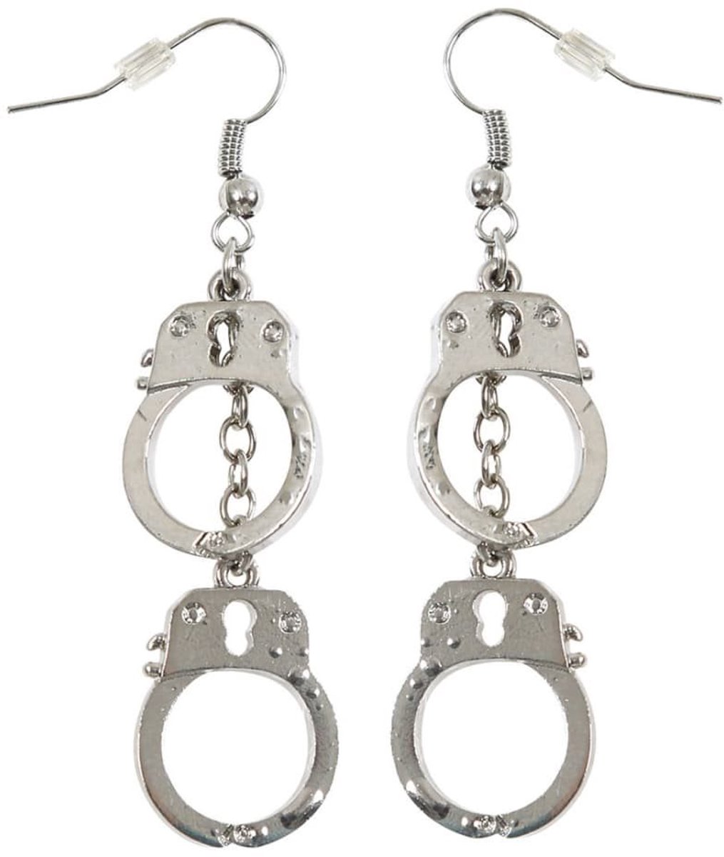 Handboeien oorbellen - Zilver