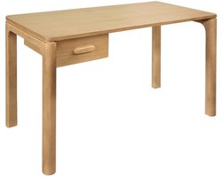 sweeek - Bureau van rubberhout met eikenfineer, 1 lade - l 120 x b 60 x h 75 cm - garance