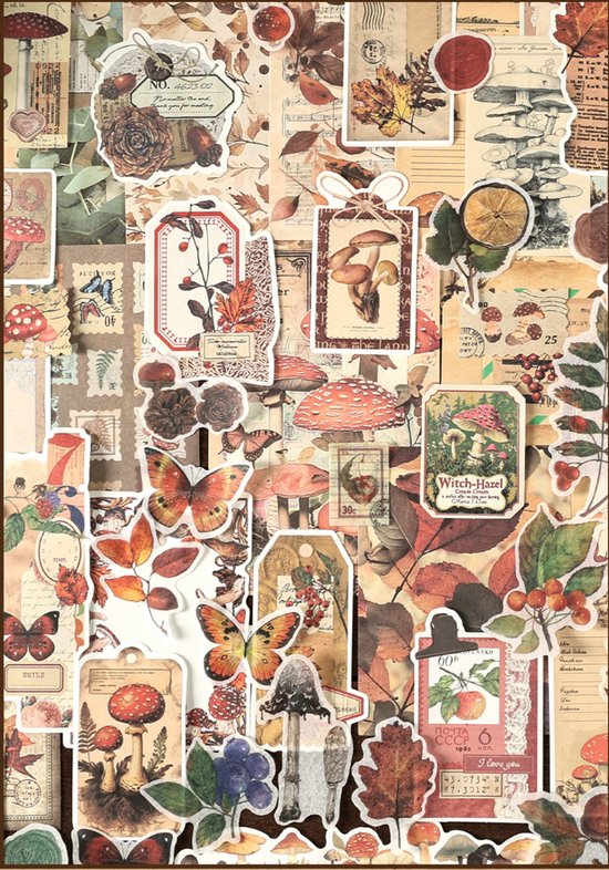 Deco Sticker- & Papierset - Vintage Script Flora