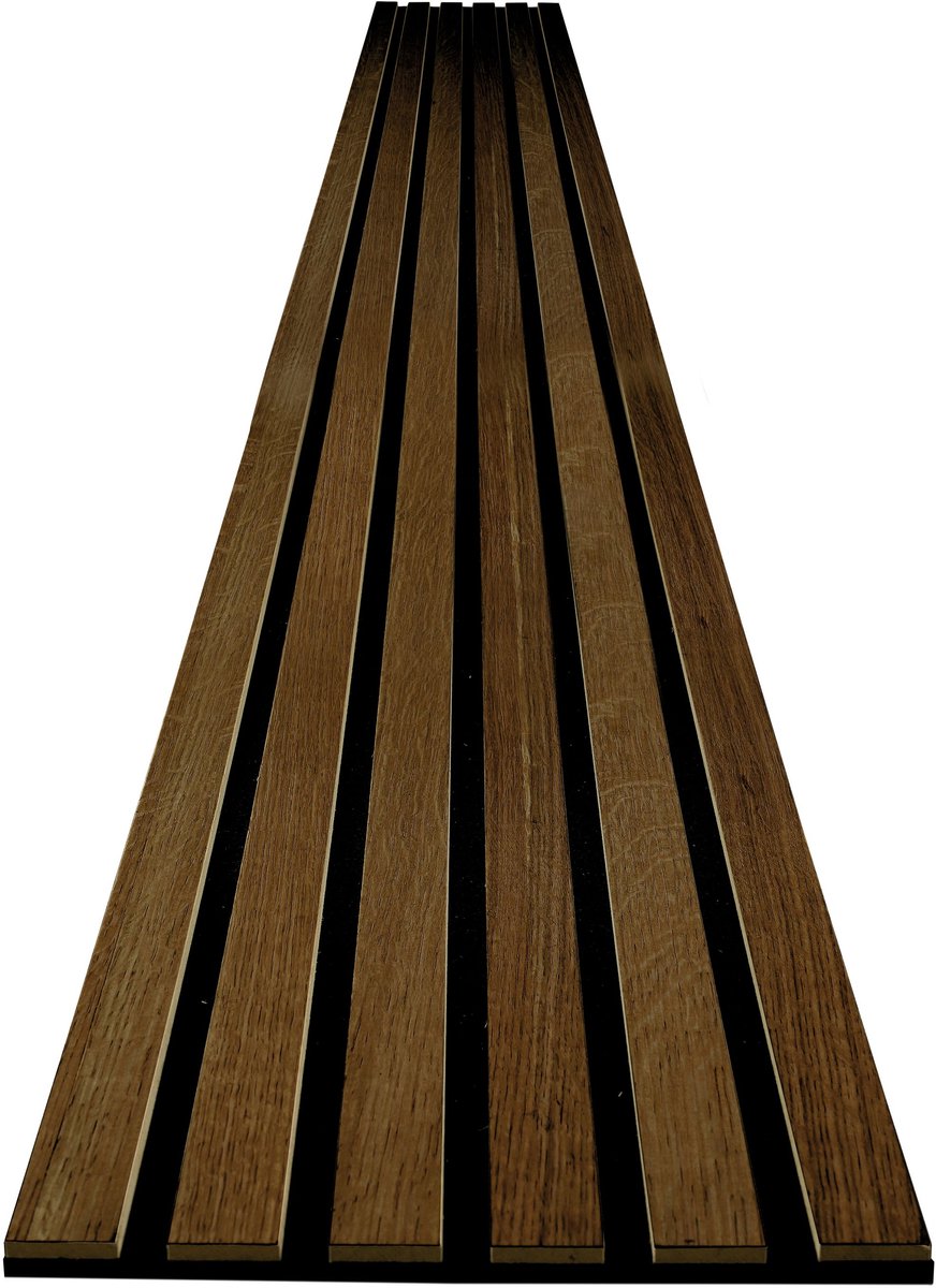 Premium houten akoestische panelen | 250x30cm per stuk - 0,75 m² - | Premium echt houtfineer (eiken) & akoestisch vilt (zwart) | Gevelbekleding, geluidsisolatie, geluidsisolatie, akoestisch paneel gemaakt in Europa