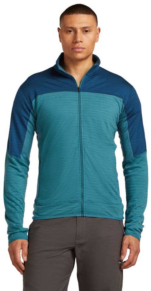 Icebreaker Merino Blend 300 Realfleece™ Descender Sweatshirt Met Rits Blauw M Man