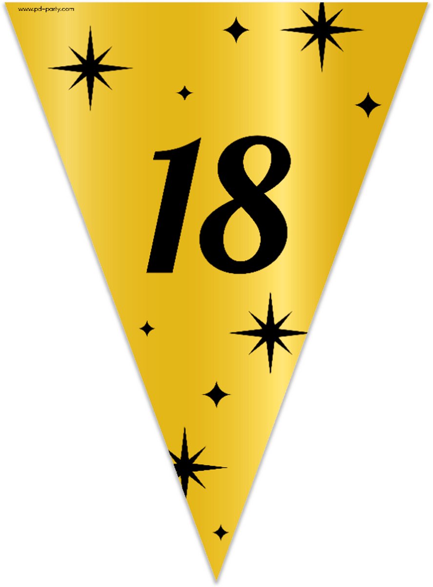 BTH - Slingers - 18 Jaar - Goud en Zwart - Slingers Verjaardag - Vlaggenlijn - 18 Jaar Verjaardag Versiering - Verjaardag — afbeelding 7