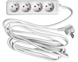 Wonday verlengsnoer, 4 stopcontacten, wit