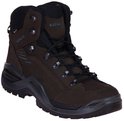 Bruine wandelschoen met zwarte zool en details, GORE-TEX logo zichtbaar.