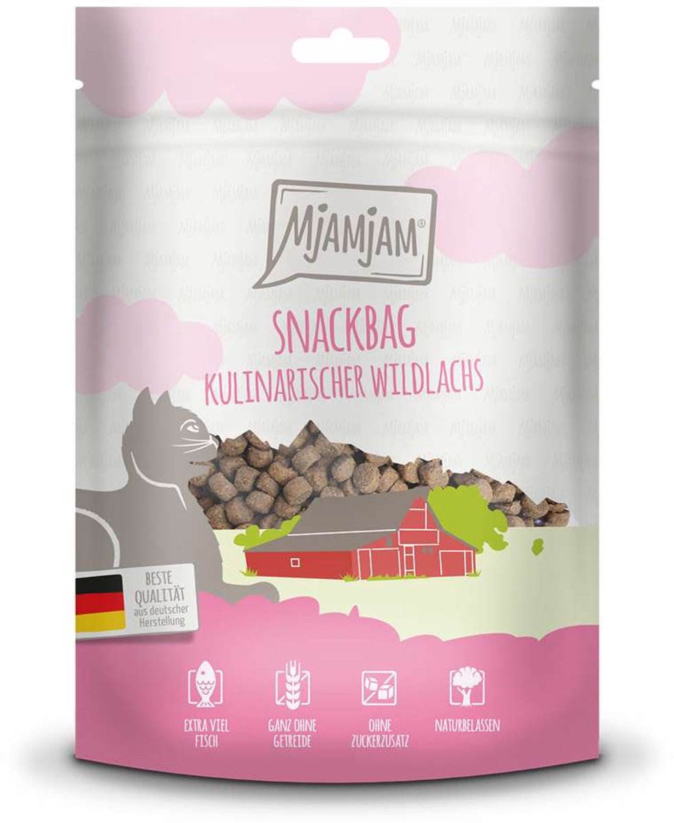 125g MjAMjAM Snackbag Culinaire Wilde Zalm Kattensnacks