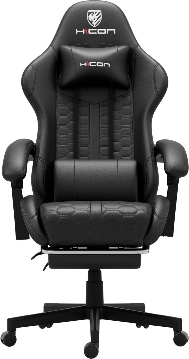 Gaming stoel - Gamestoel - Gaming Chair - Game stoel - HICON® - Verstelbaar - Lambeth - Max Gewicht 150 kg - Zwart - Gaming - €99,63