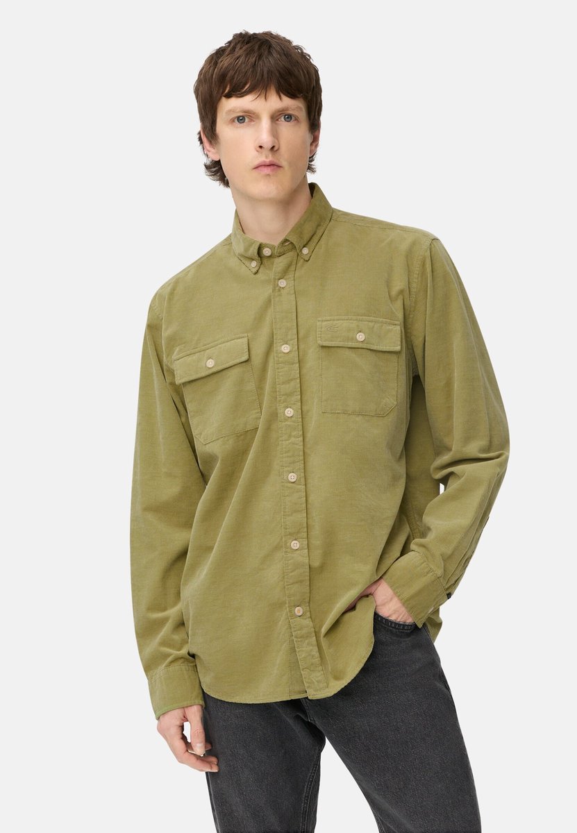 camel active Hemd met lange mouwen en opgestikte zakken - Maat menswear-3XL - Mossteen