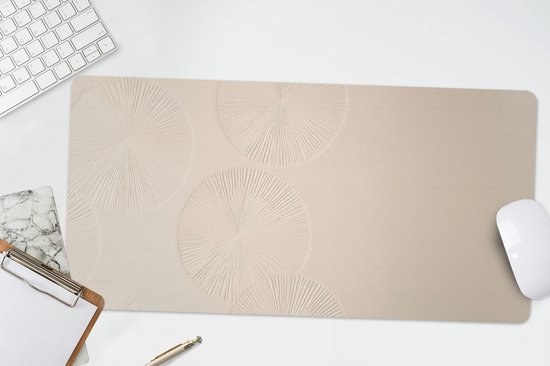 Sous-main 60x30 cm - Tapis de souris Japandi - Beige - Moderne - Sous-main XL - Protection sous-main - Tapis de souris Ordinateur
