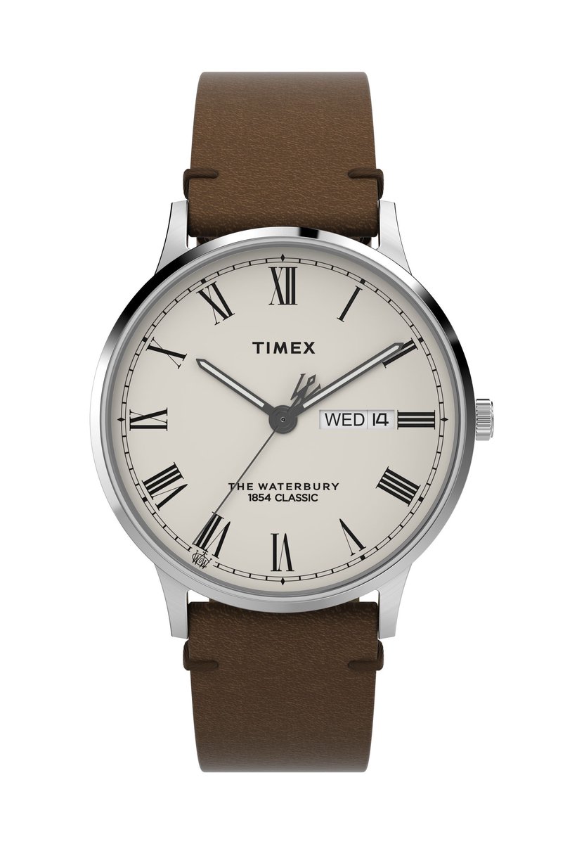 Timex Waterbury Classic Kwarts Analoog Horloge Bruin Case: 100% Stainless Steel | Armband: 100% Leather 40 TW2W50500AJ, TW2W50600AJ