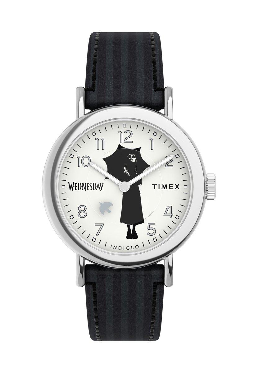 Timex Timex X Wednesday Weekender Quartz Analoog Horloge Zwart Kast: 100% Loodarm Messing | Armband: 100% Leer 37 TW2Y19400YH
