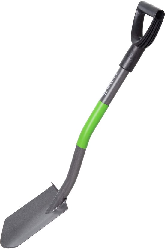 KADAX Tuinspade met metalen steel, robuuste tuinschep, spade met D-greep, kleine metalen tuinschep, tuingereedschap voor de tuin (groen-grijs) van KADAX — afbeelding 2