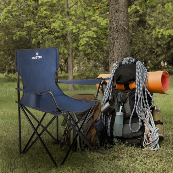Outtec® Campingstoel - tot 125kg - Bekerhouder & Draagtas - Visstoel, Vouwstoel, Vouwstoel, Tuinstoel, Lichte Campingstoel, Strandstoel van Outtec — afbeelding 4