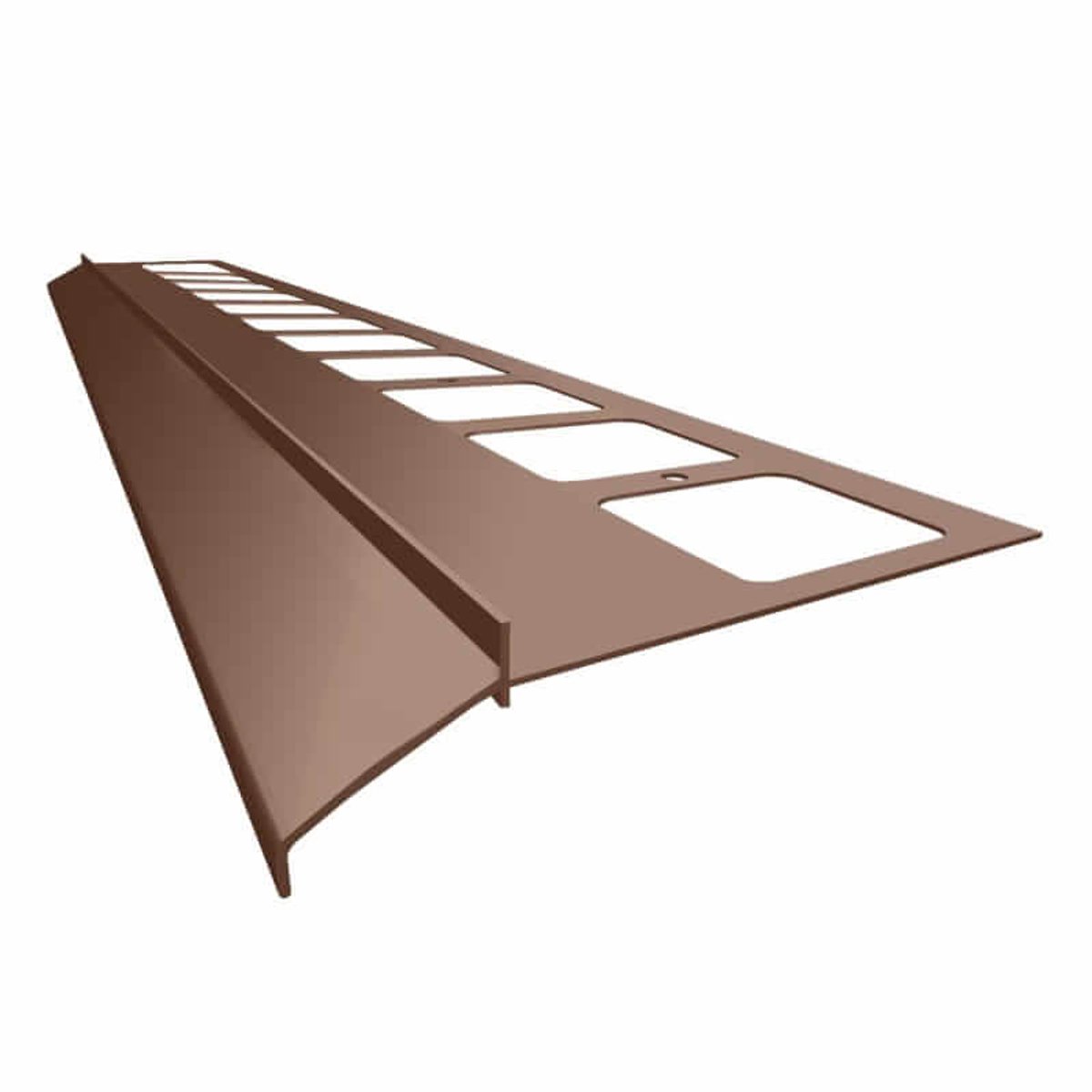 Renoplast® Aluminium Dakrandprofiel K100 200cm Bruin - Afwerking Van Terrassen En Balkons - Tegelvloeren Op Lijmmortel - Waterafvoersystemen Hoekprofiel - Corrosiewerende Balkonprofielen