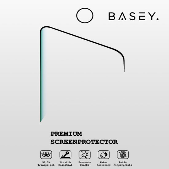 BASEY. Premium screenprotector, 99,9% transparant, krasbestendig, waterbestendig, anti-vingerafdruk.