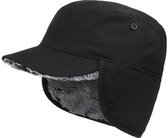 Breiter Heren winter pet met oorkleppen flatcap cap cap 100% wol met uitklapbare oorbescherming muts huidvriendelijk en comfortabel, grijs, 56