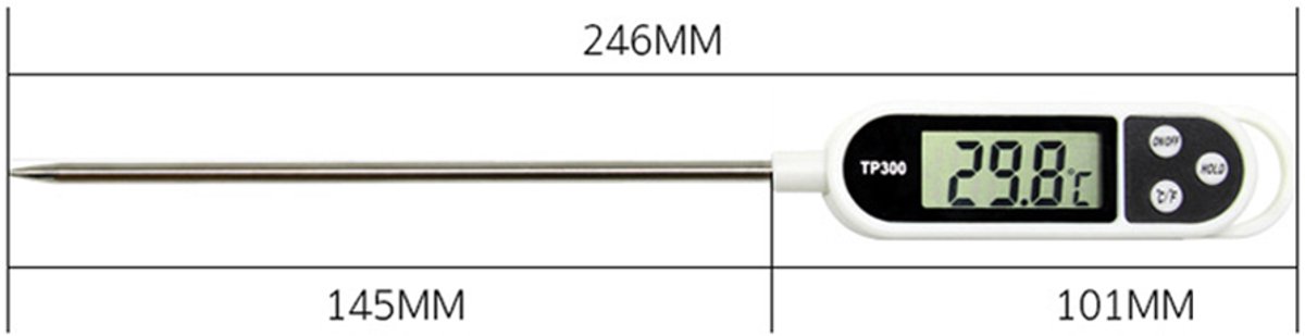 Digitale Keukenthermometer- Zeer nauwkeurige thermometer voor koken met roestvrijstalen sonde voor braden, grillen en koken. Meetbereik -50 °C tot 300 °C. — cadeau in Cadeau-ideeën - foto 7