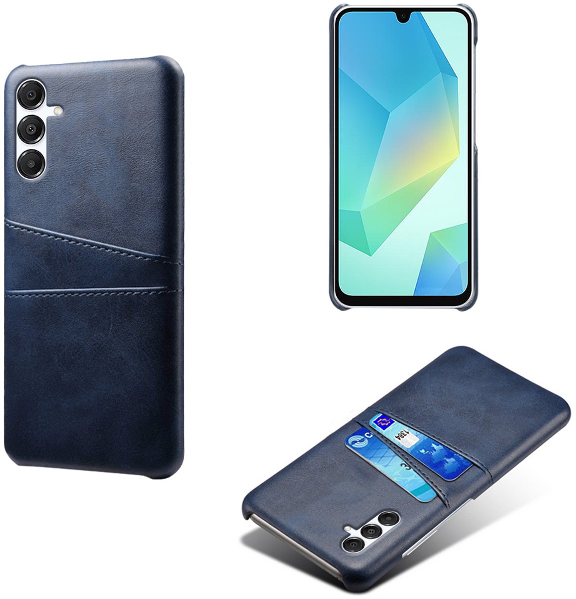 Backcover met Opbergvakjes + Screenprotector voor Galaxy A17 4G/5G _ Blauw