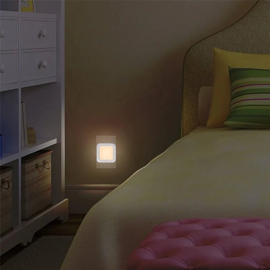 2-delige LED-nachtlampfitting dimbaar warm wit met schemersensor Geschikt voor trappen, slaapkamers en gangen van Merkloos — afbeelding 5