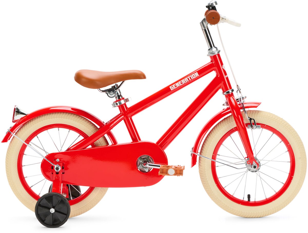 Generation Retro 14 inch Rood – Kinderfiets - Fiets voor kinderen van 3 tot 5 jaar