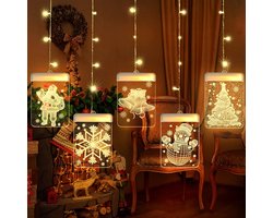 Feestelijke led lichtjesslinger, decoratief lichtjesgordijn, 1,5 m x 0,7 m, 54 leds, 3D-lichtjesgordijn voor raamdecoratie, USB, hangende verlichting voor slaapkamer en kerstfeest