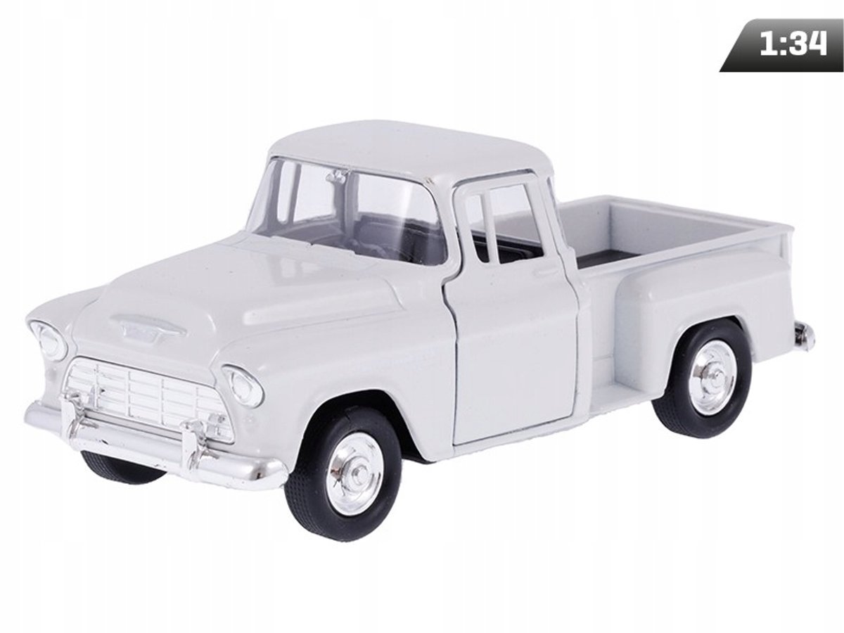 Chevrolet Stepside Pick Up 1955 Modelauto Wit 1:34