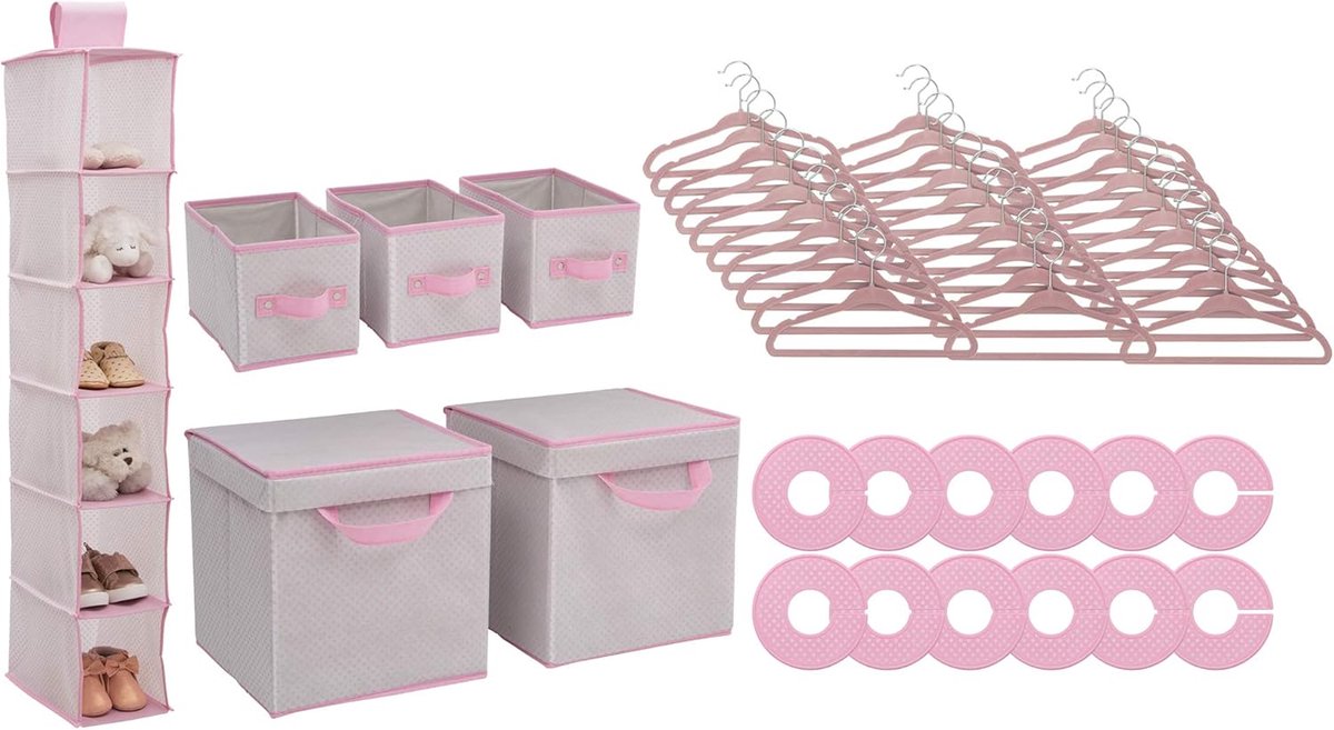 48-delige opbergset voor kinderkamer 15,2 x 25,4 x 100 cm