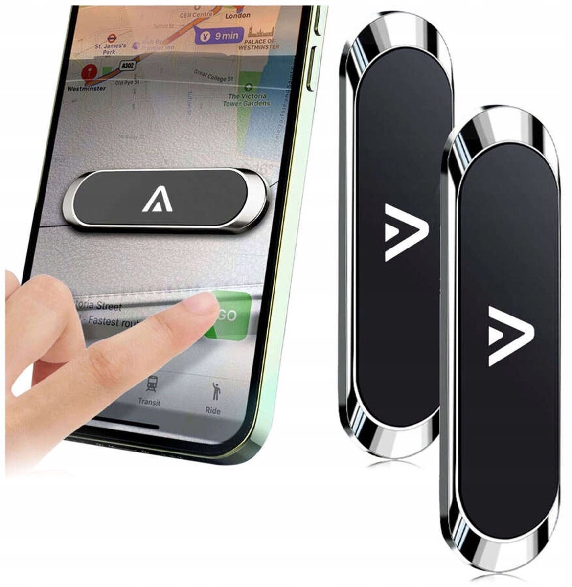 Alogy Magnetische Autohouder Set (2 stuks) - Zwart