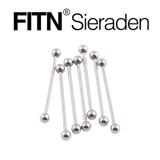 4 stuks industriële barbell chirurgisch staal kraakbeen oorstekers zilveren sieraden lichaamspiercing 38 mm