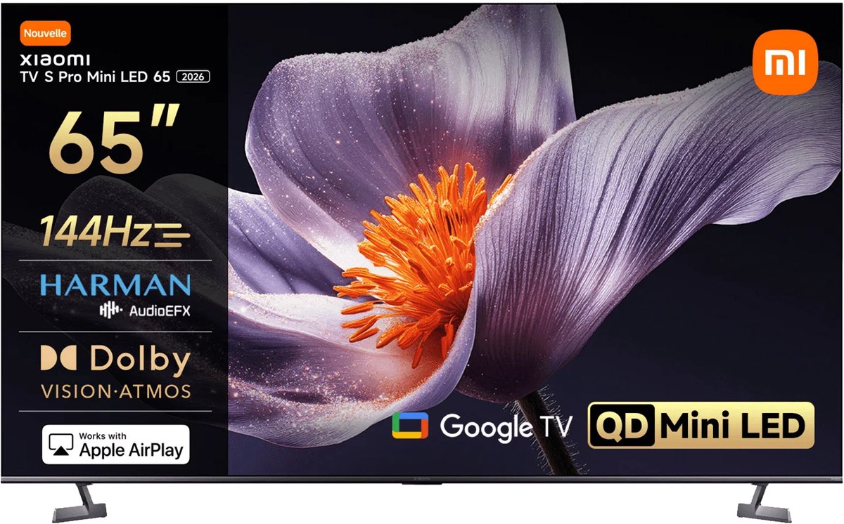 Xiaomi TV S Pro - 65 inch Mini LED TV - 4K Ultra HD - 144Hz Gaming - 1700 nits Helderheid - Dolby Vision & Atmos - Smart TV met Google TV