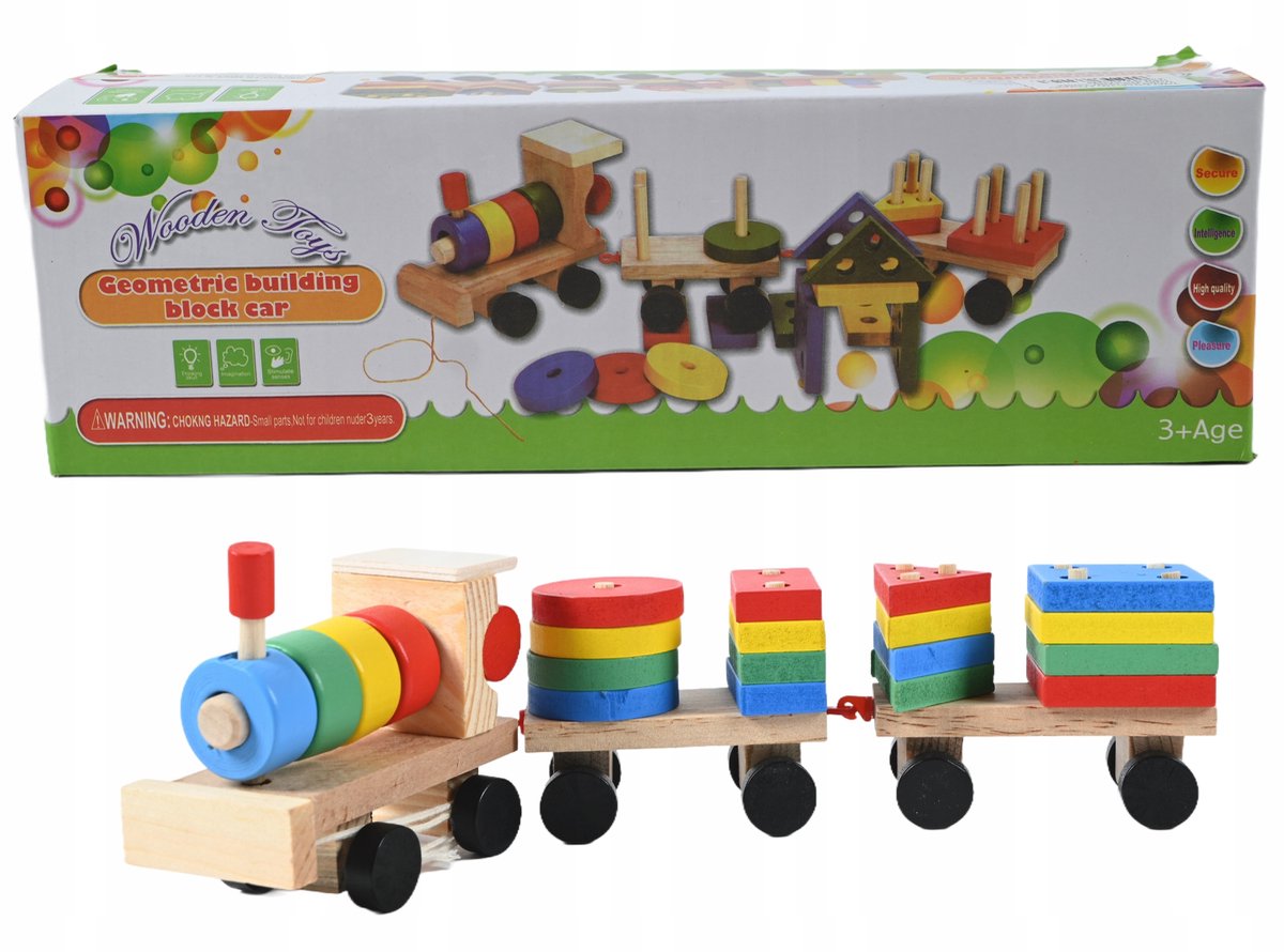 Houten Trein Speelgoed met Wagonnetjes - Educatief en Creatief