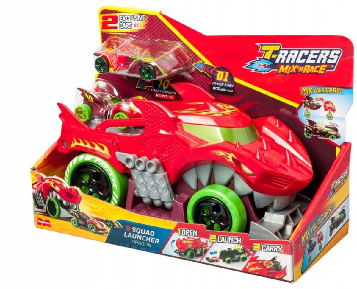 Merkloos Race Truck Launcher met 2 exclusieve auto's - 3+ jaar