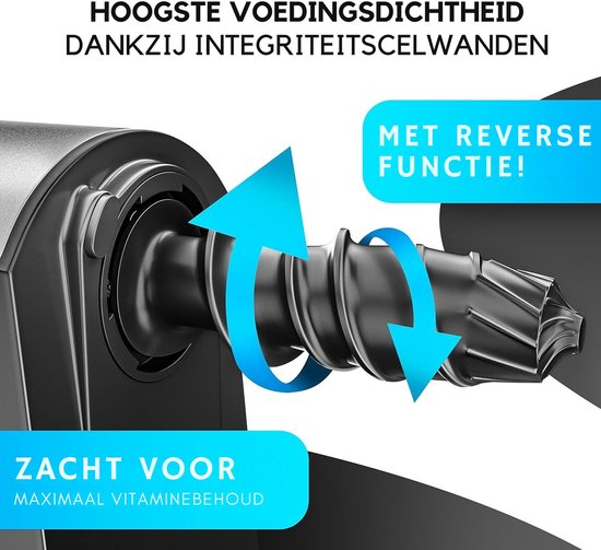 SNJY® Slowjuicer - Juice Maker - Extracteur De Jus - 150W - Zwart/Zilver van SNJY — afbeelding 3