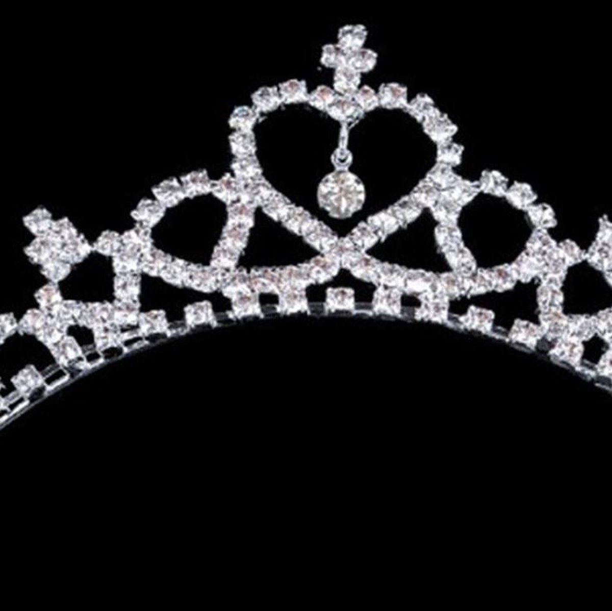 Tiara Prinses voor Meisjes – Diadeem - Zilverkleurig / Kroon met Steentjes – Feestaccessoire voor Kinderen vanaf 3 Jaar — afbeelding 3