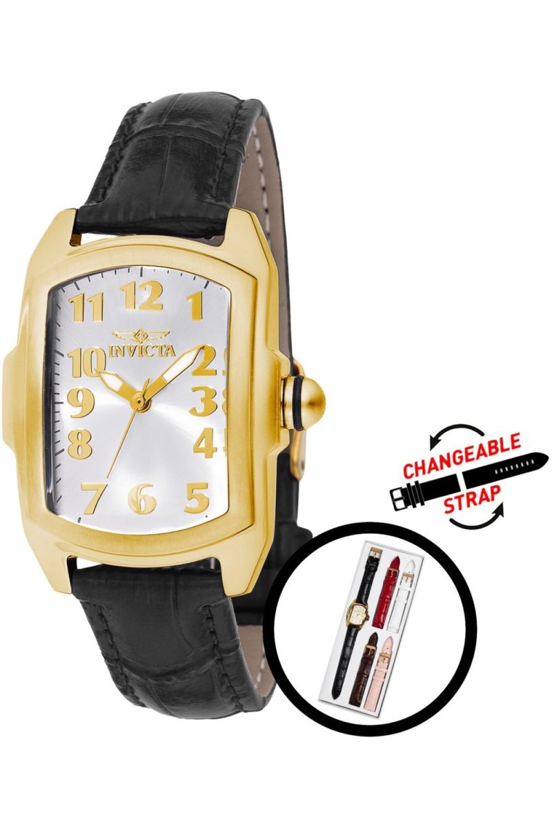 Invicta Lupah 49816 Dames Horloge - Waterdicht - Analoog - Quartz Uurwerk - Roestvrij Staal met zilveren Wijzerplaat - 29mm