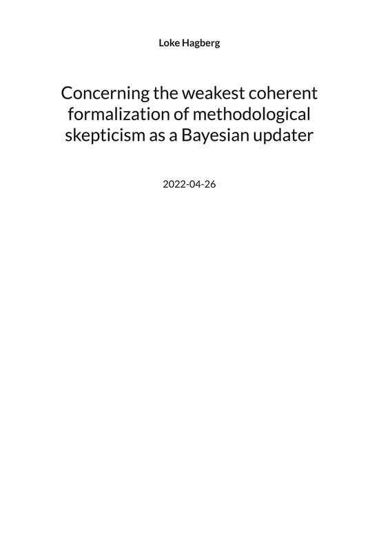 Concerning the weakest coherent formalization of methodologi ... - cover