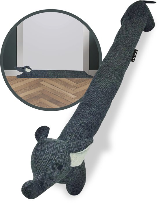 Kaaiman® Tochtstopper olifant - Tochtolifant - Decoratieve Windstopper - Tochthonden voor deuren - Tochtstopper dier - Tochtrol dier - Tochtrol olifant - 91 cm - Verzwaarde Tochtstopper - Geluidsblokker voor onderkant Deur - Olifant