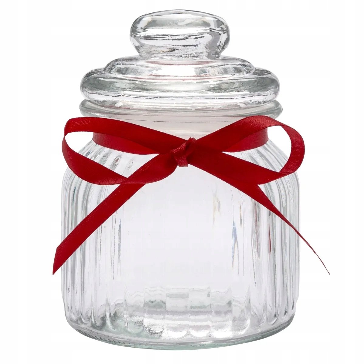 Altom Design Glazen Pot met Rode Strik - 650 ml
