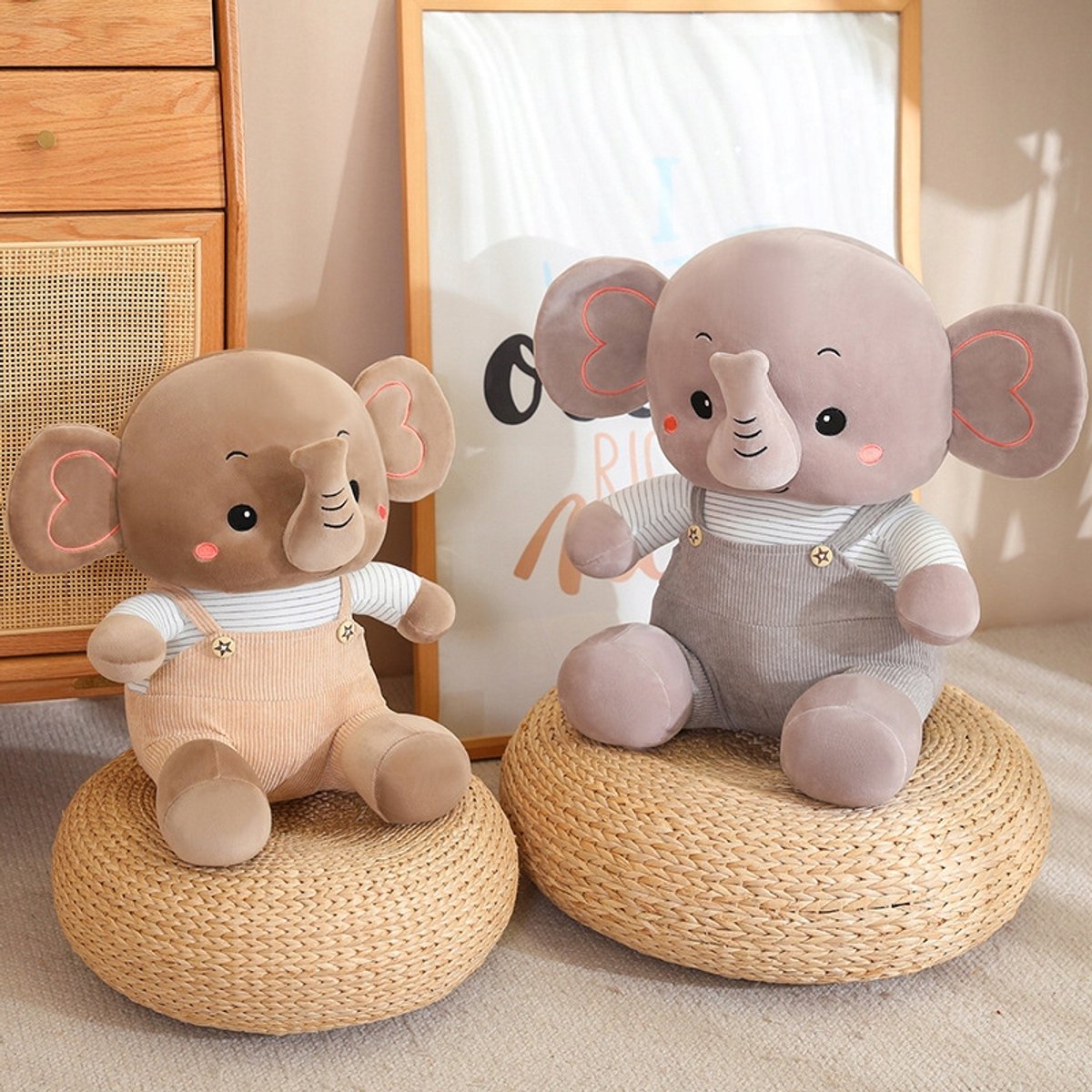 Pluche Olifant Knuffel met Dekentje 3-in-1 - Bruin