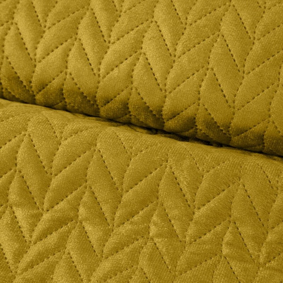 Luxe velours bedsprei Luiz4 170x210cm Mosterdgeel