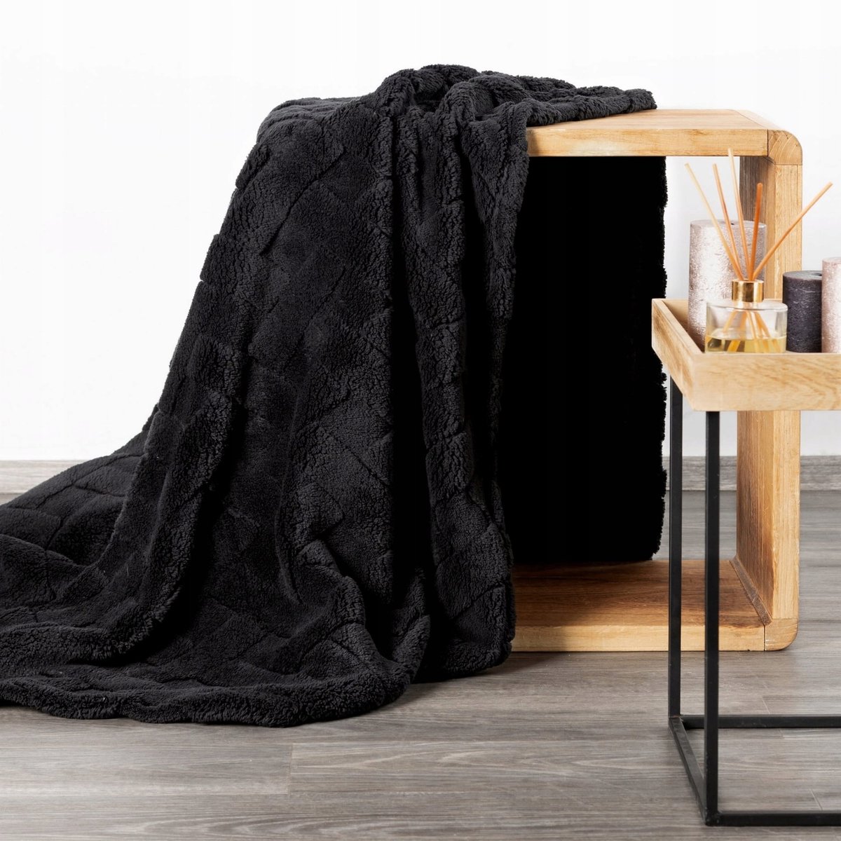 Eurofirany Zwart Dekentje 170x210cm - Zacht & Pluche Plaid voor Bank of Bed