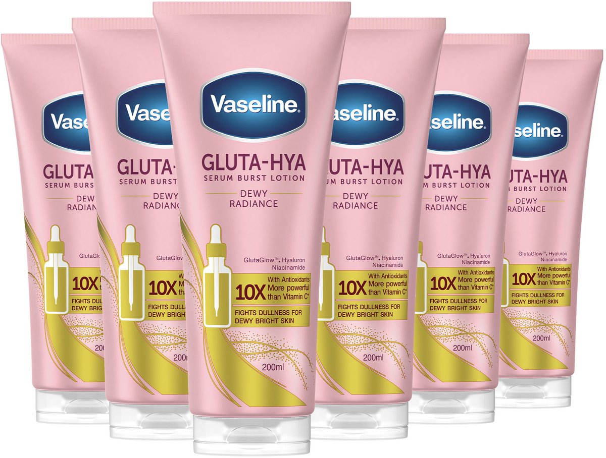 Vaseline- Lotion - Dewy Radiance - stimuleert de natuurlijke glans van de huid - 6 x 200 ml