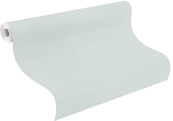 Effen vliesbehang met linnenlook - pastelblauw - fleece