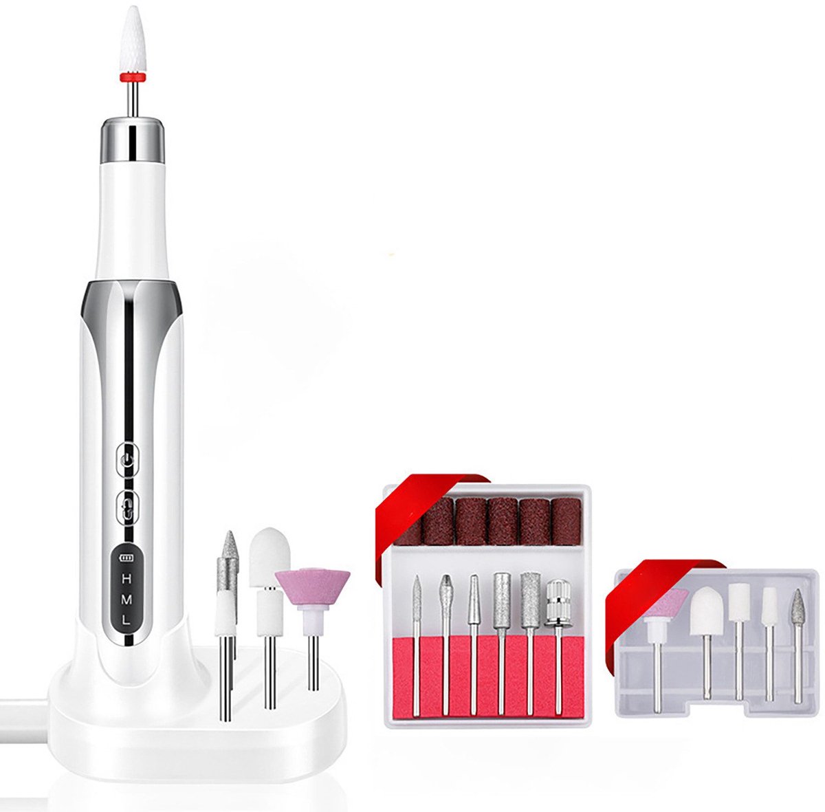 IBETTERTEC Elektrische nagelvijl Draadloze Manicure & Pedicure Set - 18 Opzetstukken - 15000 T/min Inclusief oplaadstation - Voor professionele nagelverzorging thuis